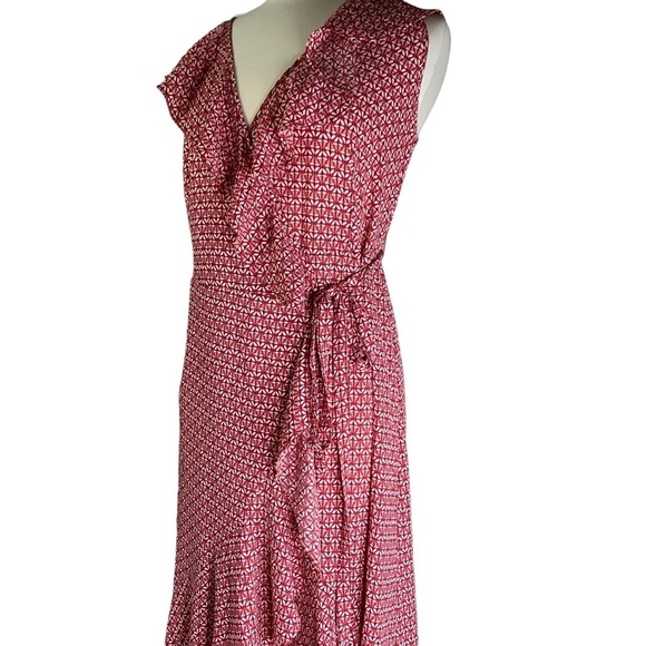 Max Studios Wrap Dress Ruffled Frills Figure Flattering Gorgeous for Spring Med - Picture 9 of 14